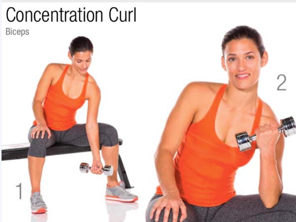 woman doing Concentration Curl