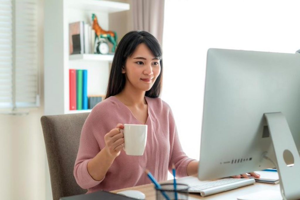 woman at computer