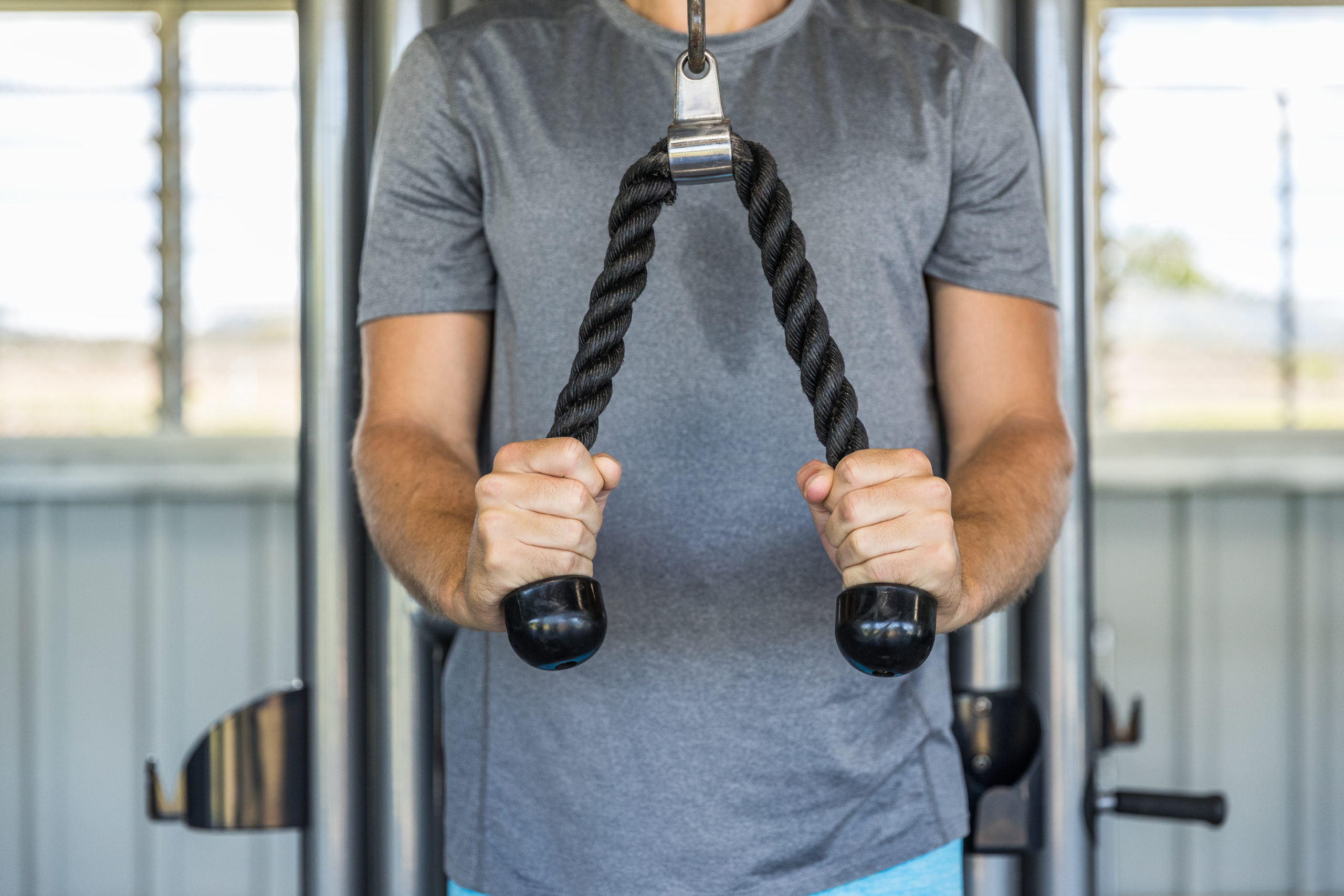 Weight lifting online rope attachment