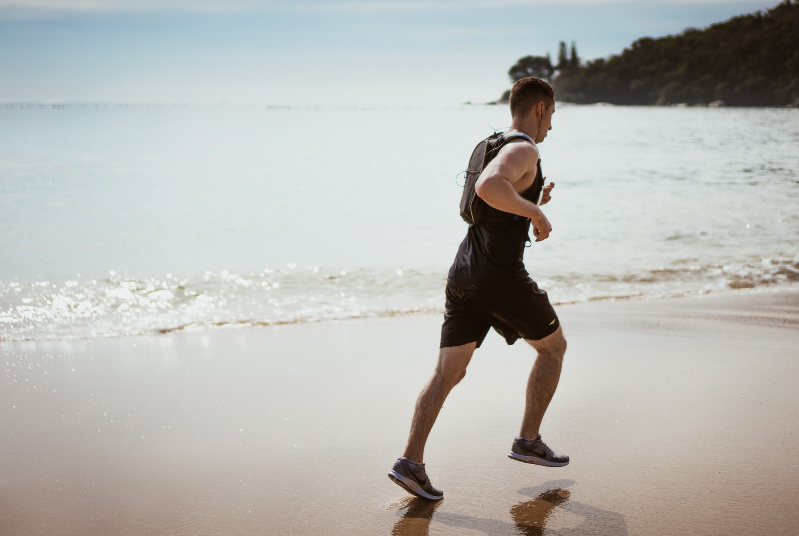 The people Running on the Beach