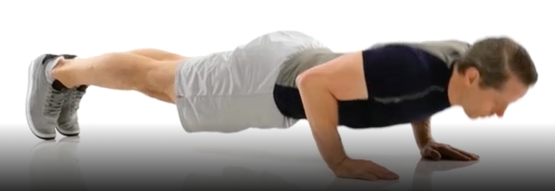 man doing push up