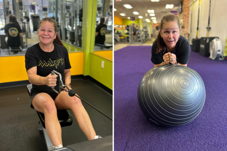 Christy working out like a boss at Anytime Fitness.