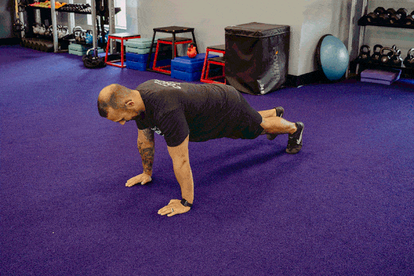 Coach Mike demonstrating deadstop push-ups.